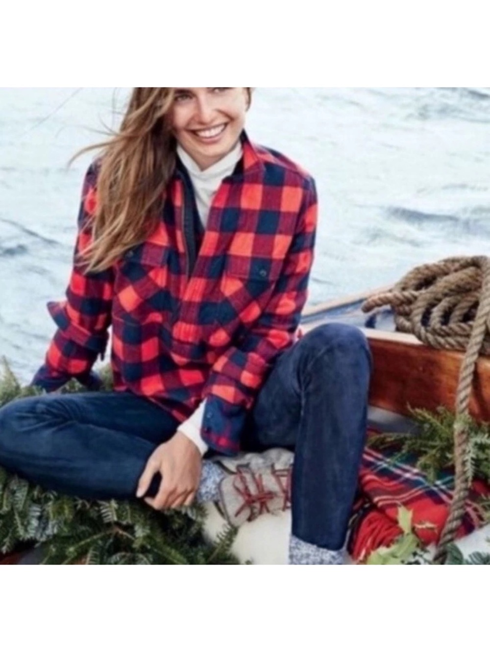 J. Crew Factory 1/2 zip flannel pullover